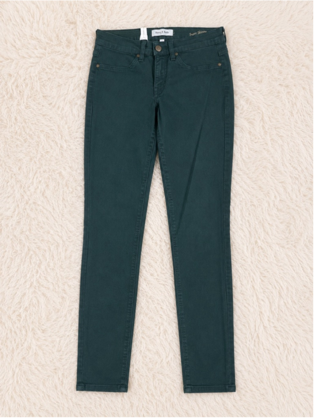Henry & Belle Super Skinny Jeans Women's Size 32 Green Stretch USA Made